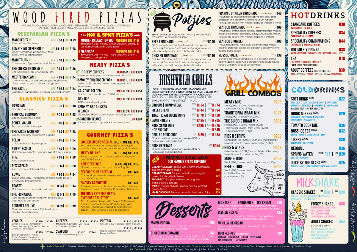 Guido's Port Alfred Menu - Image 1