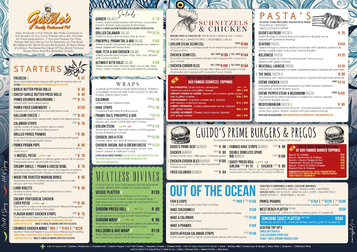 Guido's Port Alfred Menu - Image 2